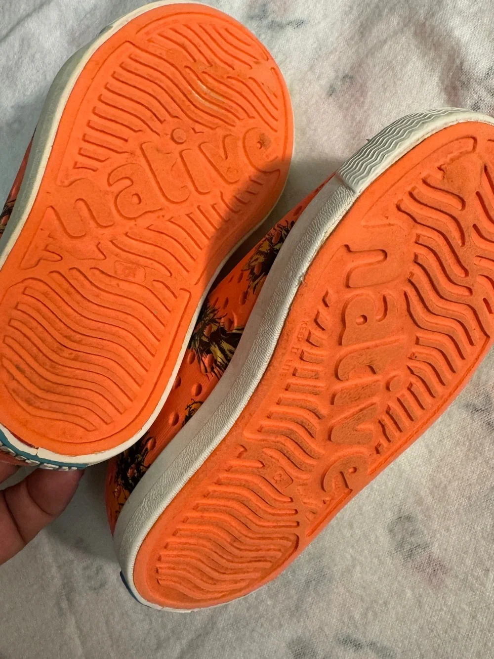 Native Kids Orange Pineapple Print Shoes size 6C